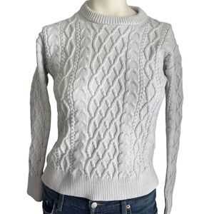 J Crew Women's Cable Knit Sweater off white